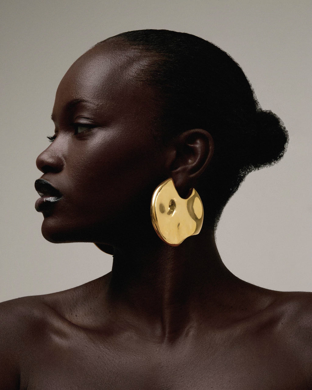 Disky Hoop Earrings Gold
