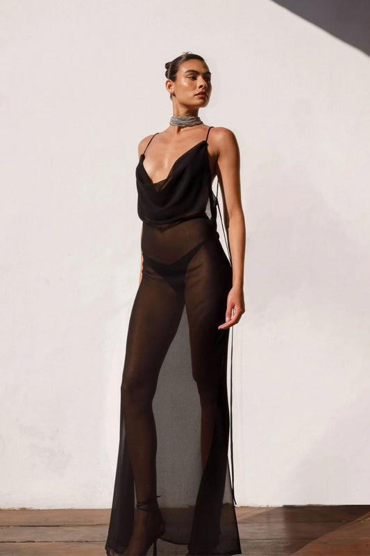 LONG SLIP DRESS BLACK