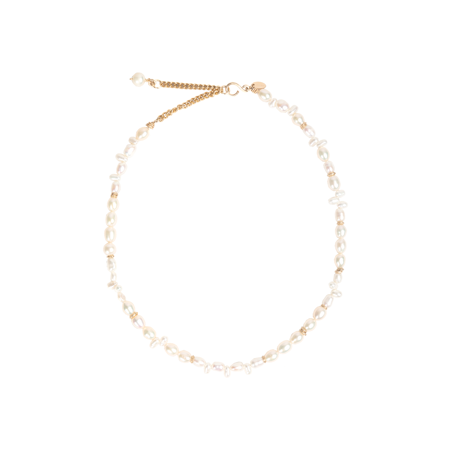 Morgan Necklace (45CM) - Pearl & Yellw Golg