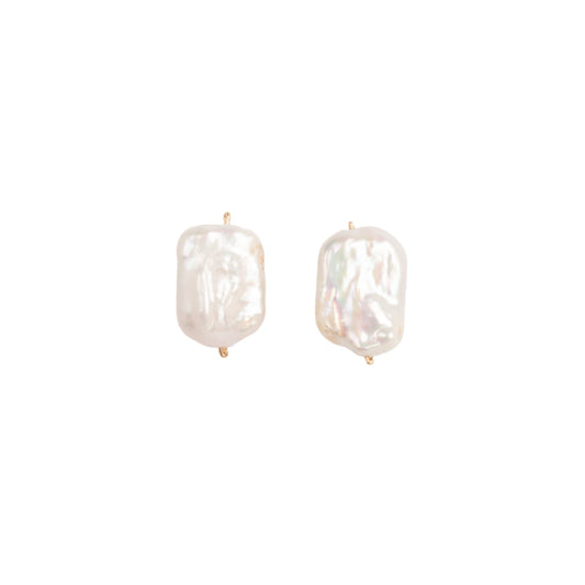 Keshi Earrings White Pearl