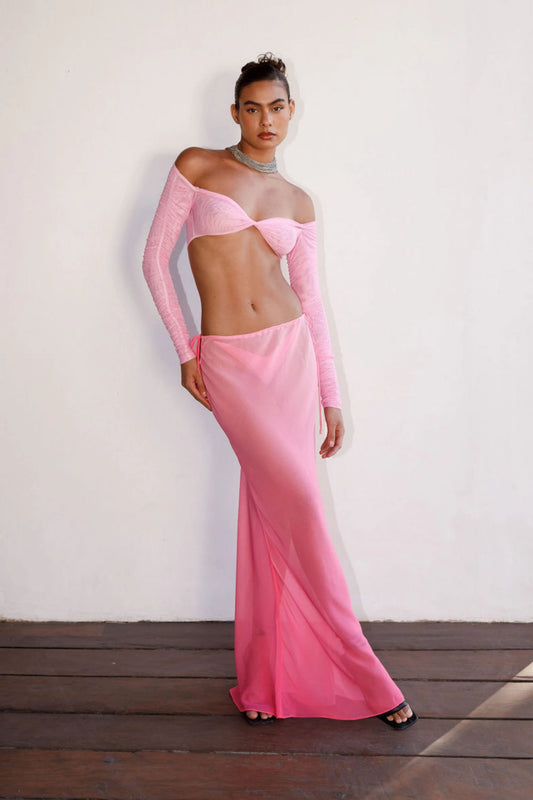 CROPPED SHOULDER TO SHOULDER PINK