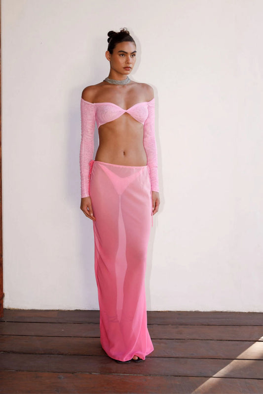 CROPPED SHOULDER TO SHOULDER PINK