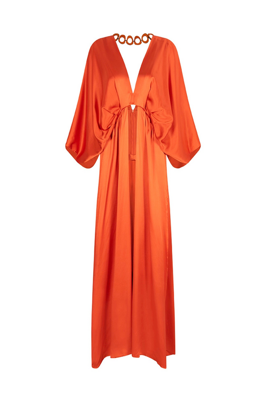 Robe longue en soie Tagua