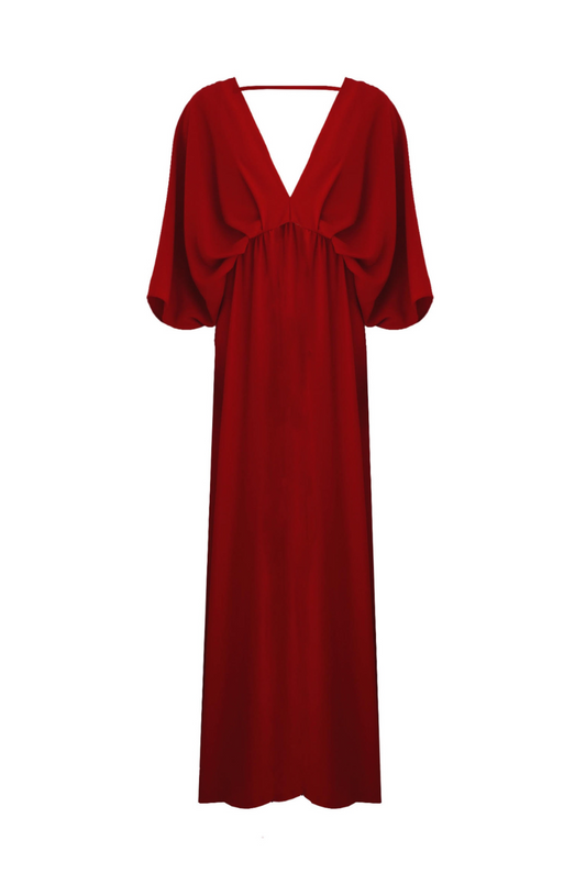 Robe longue en crêpe