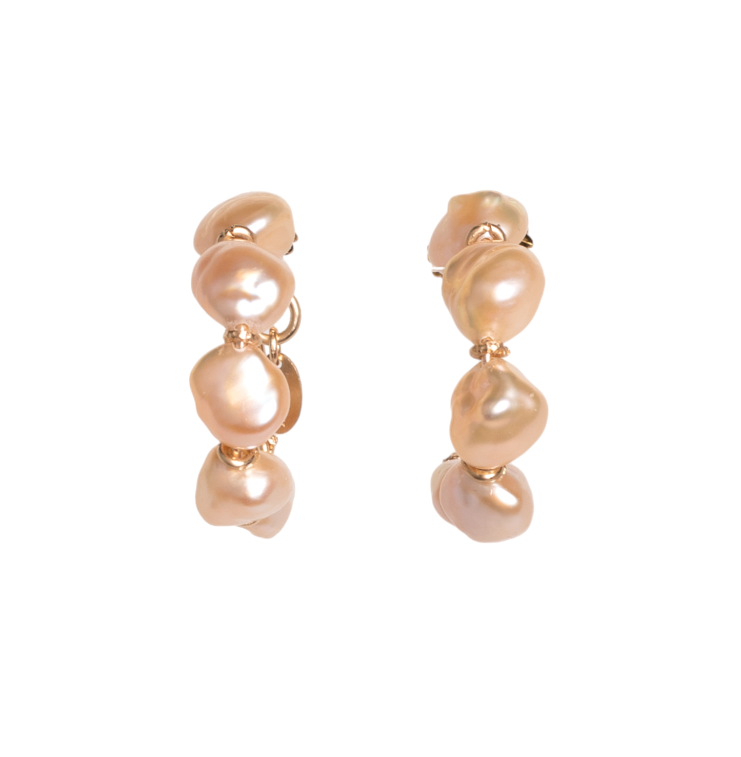 Cubagua Hoop Earrings Salmon Pearl