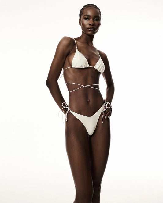 BRAZILIAN-STYLE BIKINI ELASTIC OFF-WHITE