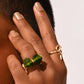 Aloe Ring Green Jade and Tsavorite