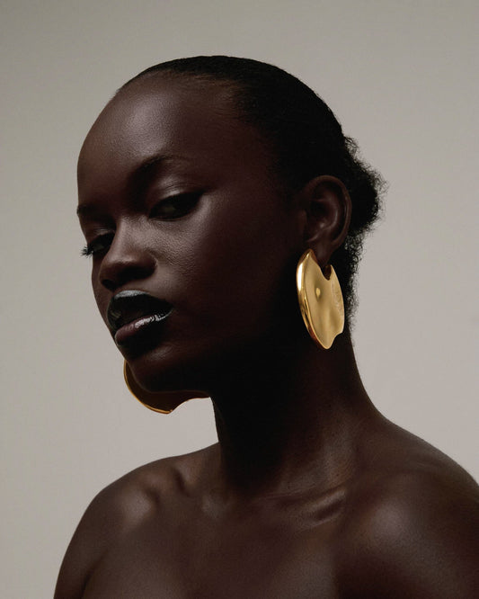 Disky Hoop Earrings Gold